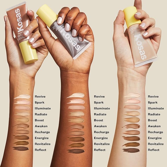 Kosas Glow I.V. Vitamin-Infused Skin Enhancer Face Makeup - Tinted Beauty Highlighter for a Healthy Glow - Recharge-VivaGrace Women