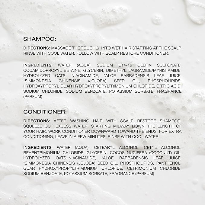 Raw Sugar Scalp Restore Hair Care Bundle, Shampoo and Conditioner Set with Jojoba, Aloe and Niacinamide, Formulated without Sulfates + Parabens-VivaGrace Women