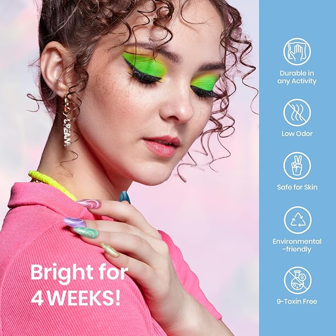 Beetles Glitter Gel Nail Polish Set, Pastel Pink Purple Blue 6 Colors Nebula Halo Chameleon Gel Polish Soak Off Uv Nail Lamp Gifts for Women-VivaGrace Women