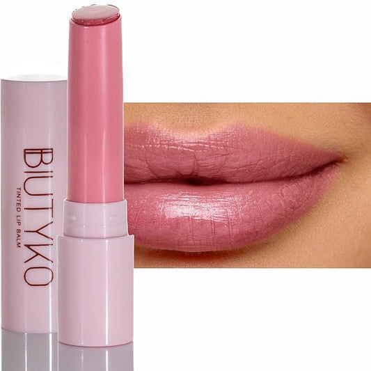 Lip Balm Hydrating for Dry and Chapped Lips Tinted Subtle Color Non-Sticky Juicy Finish | Pink, 1 Count (Pack of 1)-VivaGrace Women