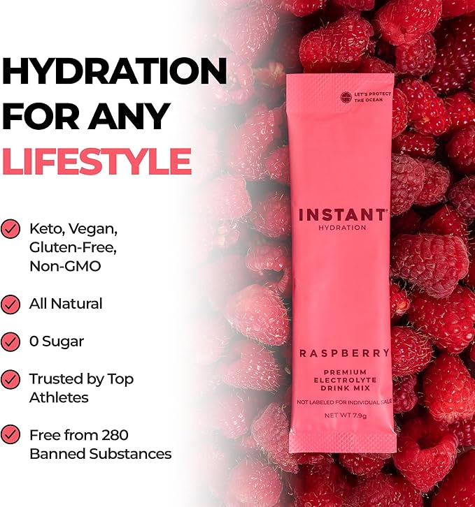 Instant Hydration Electrolytes Powder Packets - Raspberry Electrolyte Drink Mix - Zero Sugar - Keto, Vegan, Gluten-Free, Non-GMO - Boost Recovery, Brain Health, Muscle & Tissue Support- 30 Sticks-VivaGrace Women