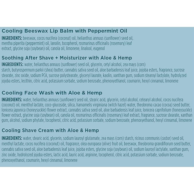 Burt's Bees Gifts Ideas - Grooming Essentials Kit, 4 Products for Men - Cooling Face Wash, Shave Cream, Soothing Moisturizer After Shave & Original Beeswax Lip Balm-VivaGrace Women