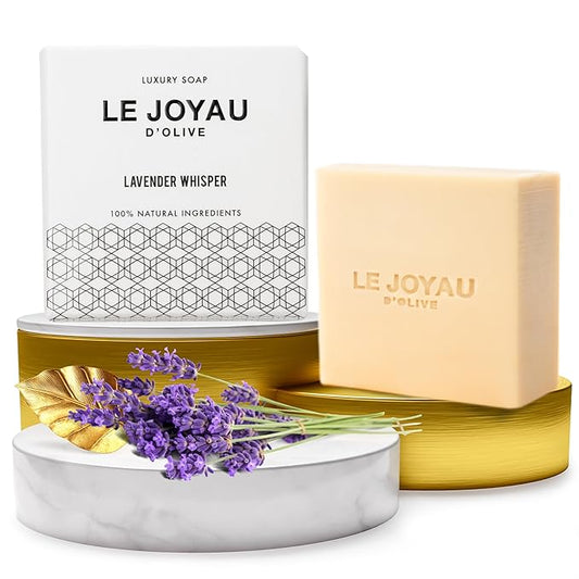 LAVENDER WHISPER from Le Joyau d’Olive | Ancestral & Handmade| Fragrance Free| Synthetics Free | Cold Pressed and Matured for 5 Months | Premium Olive and Lavender Oils | Twice Milled & Lather Rich