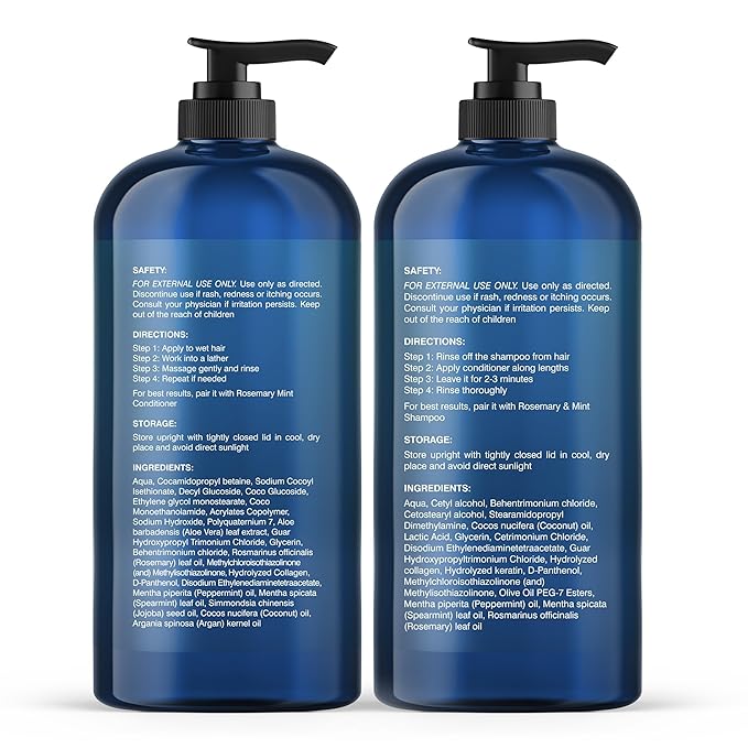 Botanic Hearth Rosemary Mint Shampoo and Conditioner Set, Thickening Formula, Promotes Hair Growth and Scalp Health Sulfate Free & Paraben Free, for Men & Women | 16 fl oz each-VivaGrace Women