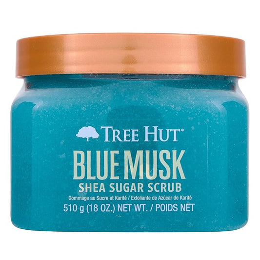 Tree Hut Blue Musk Shea Sugar Scrub | Exfoliating Body Scrub Removes Dead, Dry Skin for a Soft & Hydrated Feel | Nourishing Essential Body Care | 18 fl oz.-VivaGrace Women