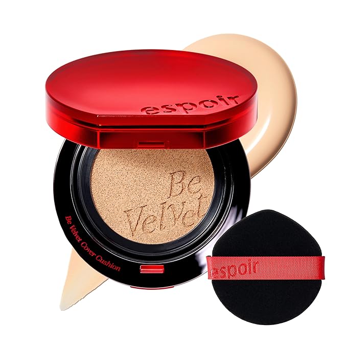 espoir [NEW] Be Velvet Cushion Foundation | Quick and Easy Coverage with Long-lasting Color by Zero Oxidation (#21 Ivory, 0.46 Ounce (Pack of 1))-VivaGrace Women