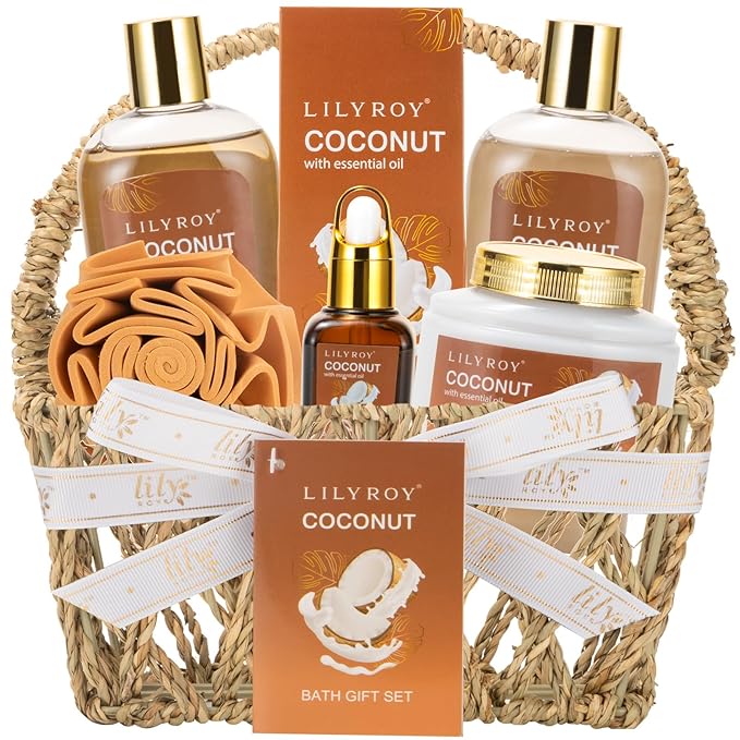 Mothers Day Gifts for Mom - 7Pcs Luxury Bath & Body Gift Basket Set for Women & Men, Perfect Gift with Bath Bomb | Christmas, Father's Day, Birthday Gifts for Her & Him, All Occasion Holiday Present-VivaGrace Women