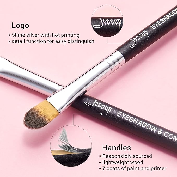 Jessup Eye Makeup Brushes 10 pcs, Premium Synthetic Eyeshadow Blending Concealer Eyebrow Eyeliner Brush Set T315-VivaGrace Women