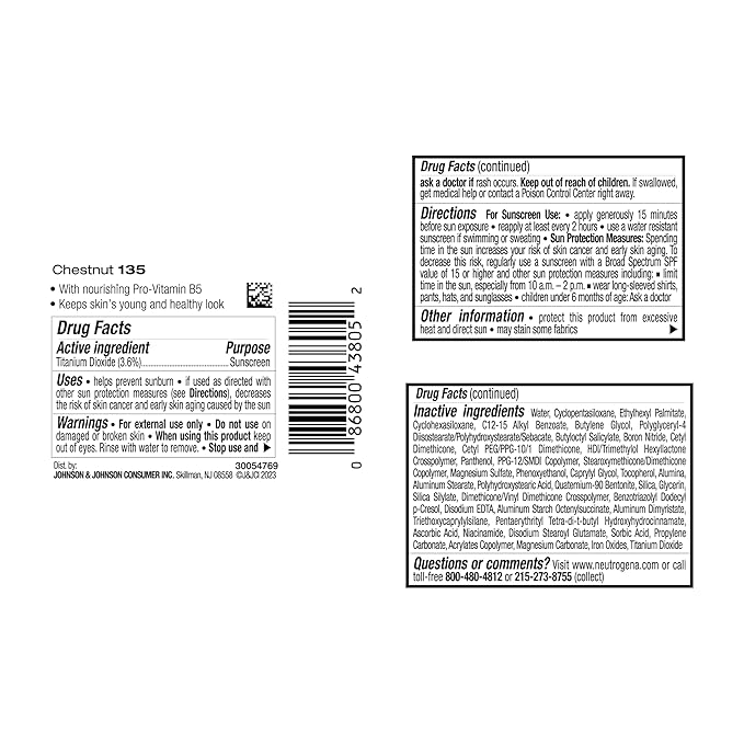 Neutrogena Healthy Skin Liquid Makeup Foundation with Broad Spectrum SPF 20 Sunscreen, Medium Coverage Foundation with Nourishing Pro-Vitamin B5, Chestnut 135, 1 fl. oz-VivaGrace Women