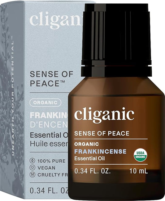 Cliganic Organic Frankincense Essential Oil - Boswellia Serrata, 100% Pure Natural Undiluted, for Aromatherapy | Non-GMO Verified (Packaging May Vary)-VivaGrace Women