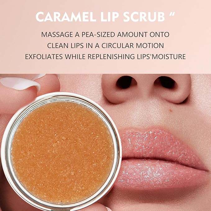 Pudaier 3Pcs Lip Care Kit with Coconut Lip Mask Caramel Lip Scrub Strawberry Lip Oil for Shiny and Nourishing Lips, Dry Lips Treatment, Moisturizing Lip Care For All Day Hydration-VivaGrace Women