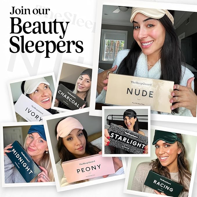 Pure Silk Sleep Mask [100% 6A Mulberry Silk, 22 Momme] Light Blocking Travel Essentials. Eye Masks for Sleeping. Black Oeko-Tex Blindfold. Eye Covers for Men & Women-VivaGrace Women