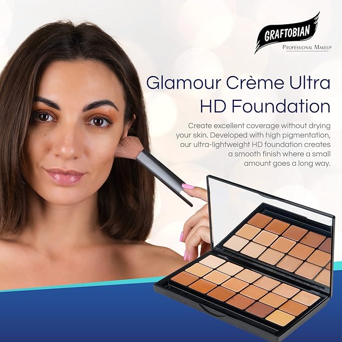 Graftobian HD Glamour Creme Foundation Warm Super Palette - 18 High Definition Warm Undertone Cream Shades-VivaGrace Women