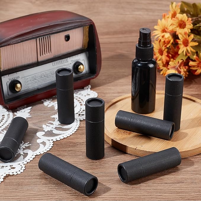 NICENEEDED 15 Pcs Paperboard Lip Balm Tubes, 0.4 Oz Kraft Paper Lipstick Tube, Cardboard Empty Deodorant Container Solid Perfume Tube Cosmetic Box for DIY Chapstick Deodorant Crayon-VivaGrace Women