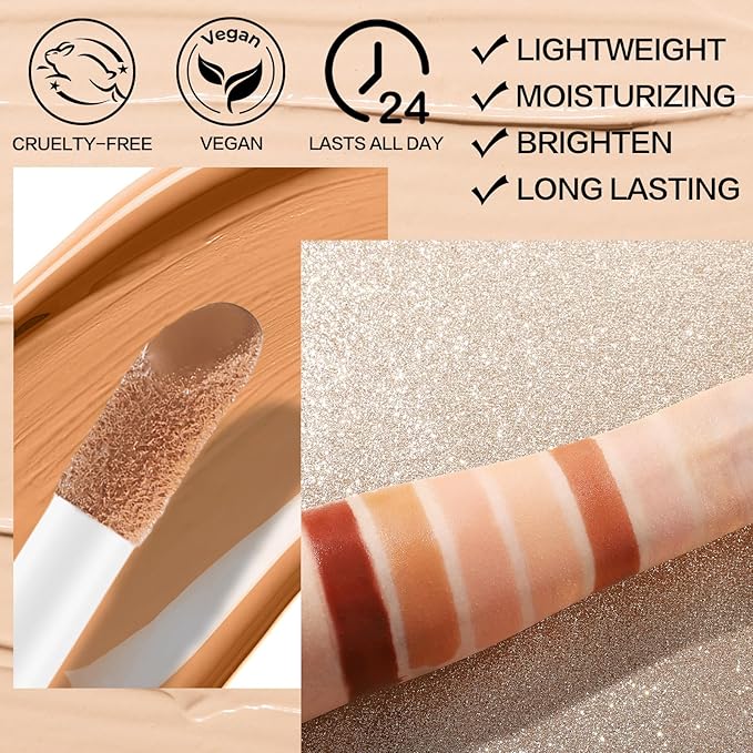 UCANBE Halo Glow Liquid Filter, Face Complexion Booster For Radiant Skin All Day Longwear, Soft-Focus Look Sodium Hyaluronate Vegan & Cruelty-Free - 0.91OZ Light Tan-VivaGrace Women