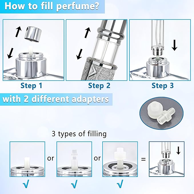 Refillable Travel Perfume Atomizer Bottle - 5ml Luxury Pocket Perfume Dispenser Pump, Travel Perfume Atomiser, Cologne Dispenser, Portable Size Sprayer Bottle for Traveling (Pink - 1)-VivaGrace Women