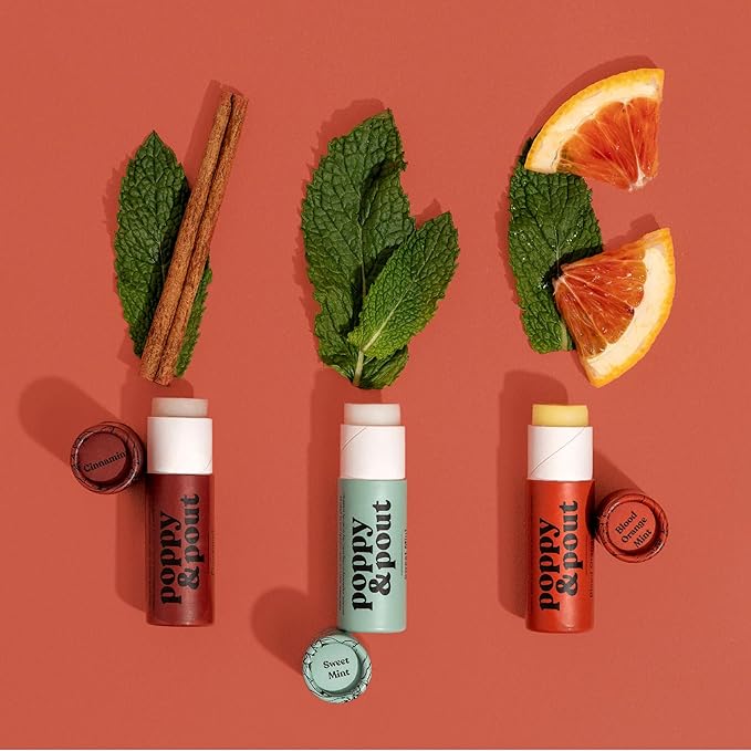 Poppy & Pout Blood Orange Mint Jumbo Lip Balm | All Natural Lip Balms & Moisturizers | Hydrates with Beeswax, Vitamin E, Organic Coconut Oil | Cruelty-Free | Lip Balm in Recyclable Cardboard Tube-VivaGrace Women