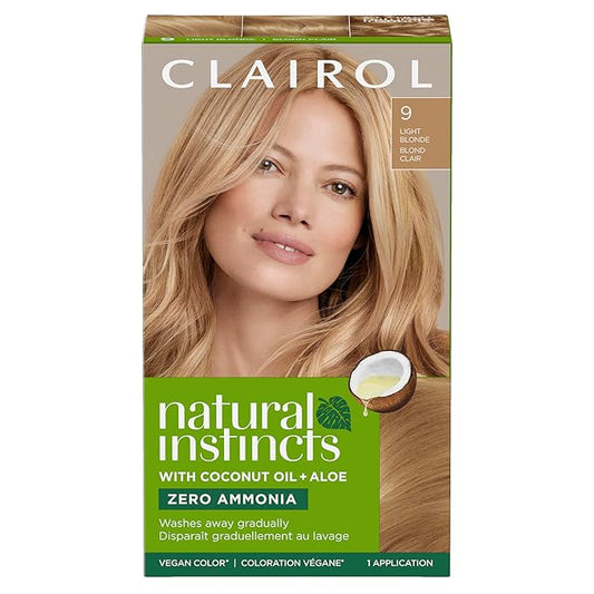 Clairol Natural Instincts Demi-Permanent Hair Dye, 9 Light Blonde Hair Color, Pack of 1 - Packaging May Vary-VivaGrace Women