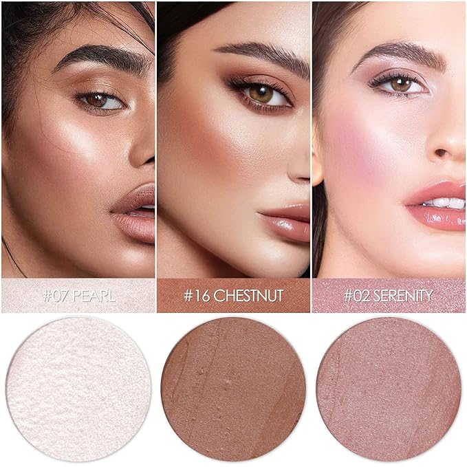 3 Pcs UNIVERSAl Contour Stick Set,Cream Blush & Highlighter Bronzer Pen,Long Lasting & Smooth Natural Face Contouring Illuminator,Professional Makeup Kit for All Skin-VivaGrace Women