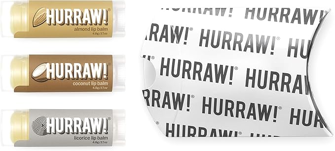 Hurraw! Almond, Coconut, Licorice Lip Balms, 3 Pack Bundle: Organic, Certified Vegan, Cruelty and Gluten Free. Non-GMO, 100% Natural. Bee, Shea, Soy & Palm Free. Made in USA-VivaGrace Women