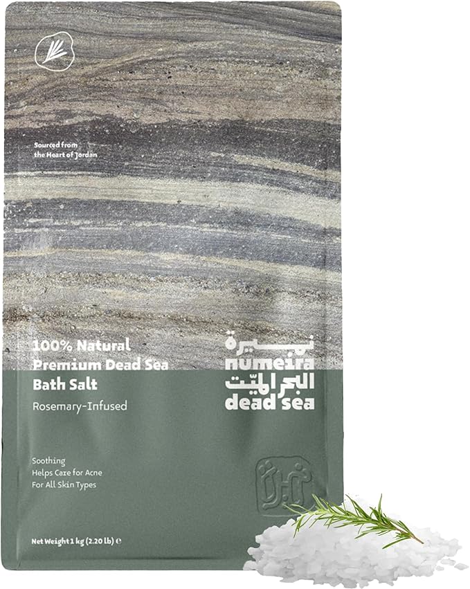 Dead Sea Salts for Soaking - Relaxing Salt Bath Soak for Body Rejuvenation - Natural Mineral Salts - Coarse Dead Sea Salt Bath Salts for Women & Men w/Rosemary Essential Oil (2.2lb)-VivaGrace Women