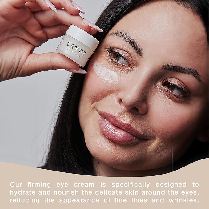 CRVFT Under Eye Cream | Brighten Dark Circles/Reduce the Appearance of Puffy Eyes | Peppermint Scented w/Caffeine | 30-Day Supply [.25 ounces]-VivaGrace Women