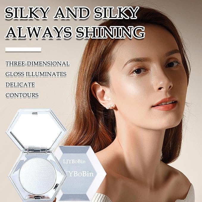 Body Glitter Face Highlighter Palette,Shimmering Shiny Contour Makeup Palette for Women,Lightweight Smoothing Long Lasting Face High Gloss Highlighter Powder Makeup Kit with Brush 01#-VivaGrace Women