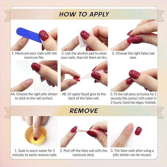 Press on Nails Coffin - Salmon Red Cat Eye Fake Nails Medium Acrylic Full Cover Glue on Nails in 12 Sizes - 24 Piece Nail Kit，Natural Fit for Women & Girls Daily Wear
