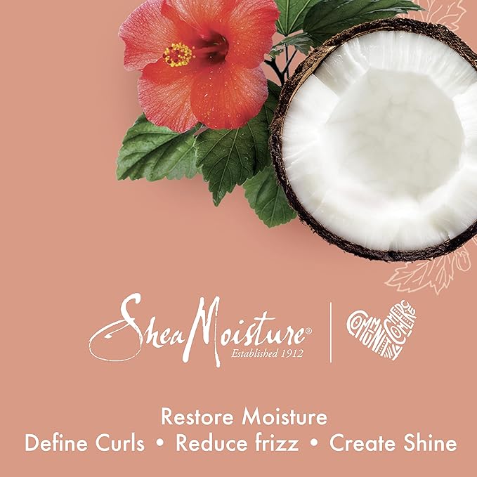 SheaMoisture Curl Enhancing Smoothie Hair Cream Coconut and Hibiscus for Thick, Curly Hair Sulfate Free and Paraben Free Curl Cream 20 oz-VivaGrace Women
