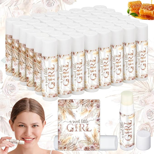 50 Pack Boho Baby Shower Lip Balm Party Supplies Bulk for Girls Guests Boys Baby Shower Gifts Neutral Gender Reveal Favors Prizes Souvenirs Winners Thank You Appreciation Gifts-VivaGrace Women