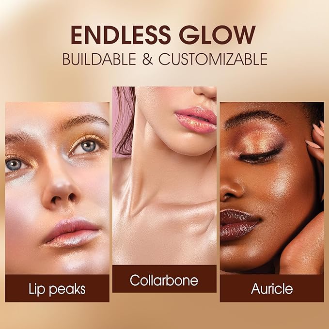 URQT Highly Pigmented Liquid Contour Highlighter - Built-in Sponge Tip Sculpted Complexion Wand Contour Non-Greasy Long Lasting Natural Weightless Buildable Highlighters Contour Contouring Bronzer (#01 ROSE QUARTZ)-VivaGrace Women