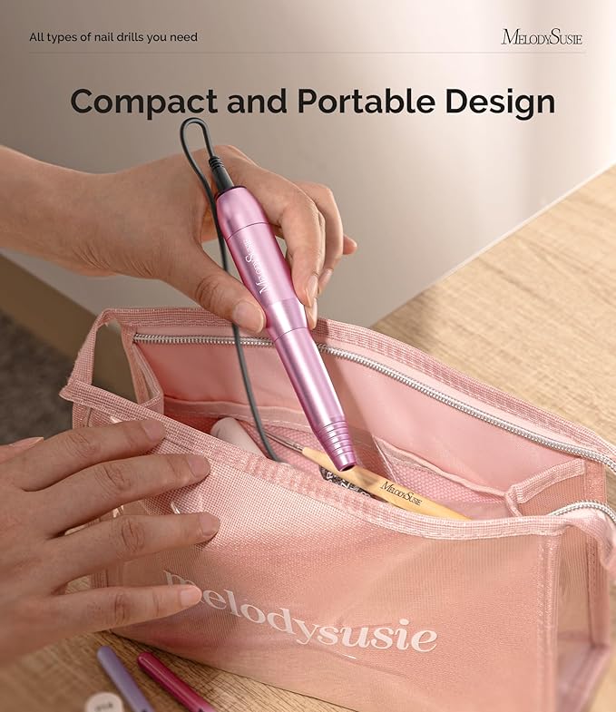 MelodySusie Electric USB Nail Drill Machine,PC120I Portable Electric Nail File Efile Set for Acrylic Gel Nails, Manicure Pedicure Tool with Nail Drill Bits Sanding Bands (Purple)-VivaGrace Women