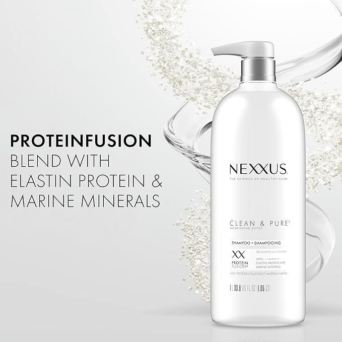 Nexxus Clean and Pure Clarifying Shampoo, With ProteinFusion, Nourished Hair Care Silicone, Dye And Paraben Free 33.8 oz-VivaGrace Women