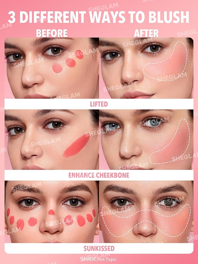 SHEGLAM Color Bloom Liquid Blush Makeup for Cheeks Matte Finish-Cutie Pie-VivaGrace Women