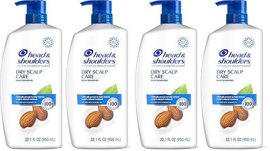 Head and Shoulders Shampoo, Daily-Use Anti-Dandruff Paraben Free Treatment, Dry Scalp Care with Almond Oil, 32.1 fl oz, Twin Pack (Pack of 2)-VivaGrace Women