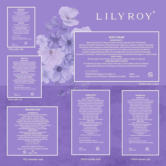 Mothers Day Gifts for Mom - 8 Pcs Lavender Bath & Body Gift Set for Women, Spa Gift Basket with Bath Bomb | Christmas, Birthday Gifts, Self Care & Pampering Gifts for Her, All Occasion Holiday Present-VivaGrace Women