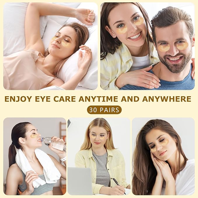 COSMETIC |24k Gold Vitality-Fill Hydra-Gel Eye Patches | Anti-Aging Under-Eye Patches, Help Boosting Lift & Firm the Look of the Eye Area-VivaGrace Women