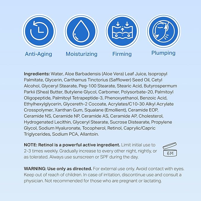 HYDRONOVA Anti-Aging Moisturizer Face Cream and Tighten and Lift Neck Cream - Facial Moisturizer for Women - Skin-Firming Wrinkle Formula with Retinol - PM Moisturizer for Face, Neck and Décolleté-VivaGrace Women