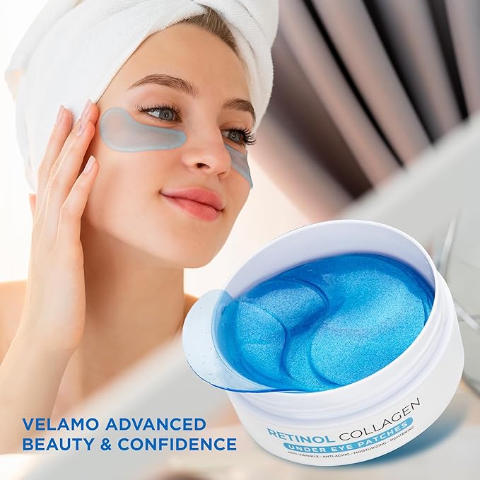 Eye Patches for Puffy Eyes 60 Pcs, 24k Gold Under Eye Patches for Dark Circles and Puffiness, Under Eye Mask Patches for Wrinkles, Dark Circles Under Eye Bags Treatment For Women And Men-VivaGrace Women