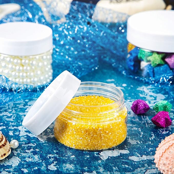 SATINIOR 24 Pieces Empty Clear Plastic Jars with Lids Round Storage Containers Wide-Mouth for Beauty Product Cosmetic Cream Lotion Liquid Butter Craft and Food (White Lid, 1 oz)-VivaGrace Women