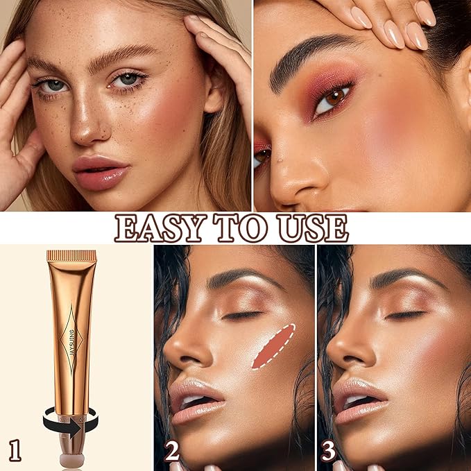 Liquid Contour Beauty Wand,Stick with Cushion Applicator,Cream Contour,Long Lasting Smoothly Moisturizng Silky Contour Stick Blush Stick-VivaGrace Women