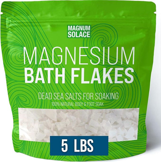 Magnesium Flakes for Bath - Magnesium Chloride Flakes - Dead Sea Salts for Soaking, 5 LBS-VivaGrace Women