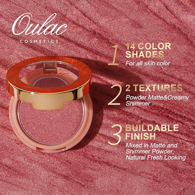 Oulac Baby Pink Blush Makeup| Highly Pigmented Cream Blush| Natural Matte Glow| Shape & Highlight Face| Cruelty-Free Vegan Blush | Pink Blush 4.8g-VivaGrace Women
