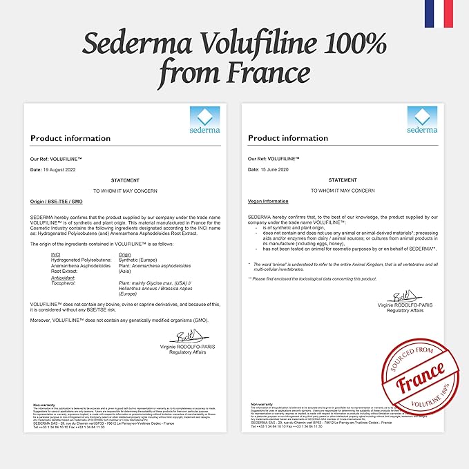 [Volufiline 12.5ml] 100% Pure Volufiline from SEDERMA (France) | DIY Skincare - Face Serum | Cosmetic Grade | For Face & Body Improved Fine Lines & Skin Elasticity-VivaGrace Women
