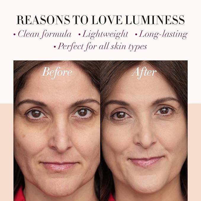 LUMINESS Airbrush Spray Silk Foundation Starter Kit - Light Medium - Foundation, Primer & Dual-Sided Angled Buffing Brush - Medium, Buildable Coverage, Anti-Aging Formula Hydrates & Moisturizes-VivaGrace Women