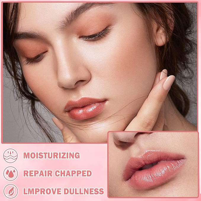 2PCS Bee Lip Balm Honey Pot,Honey Lip Balm With Honey Spoon,Honey Lip Mask Moisturizing Hydrating Prevents Dry and Chapped Lips,Lip Exfoliating Bee Lip Balm（Honey+Strawberry）-VivaGrace Women
