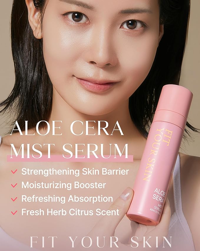 Aloe Cera Mist Serum - Vegan Hydrating Face Spray with Aloe Vera and Ceramide for Rough and Dry Skin - Refreshing & Hydrating Facial Mist - Fresh Herb Citrus Scent, 2.7 fl.oz.-VivaGrace Women