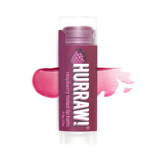 Hurraw! Raspberry Tinted Lip Balm: (Sheer Berry Tint) Organic, Certified Vegan, Cruelty and Gluten Free. Non-GMO, 100% Natural Ingredients. Bee, Shea, Soy and Palm Free. Made in USA-VivaGrace Women