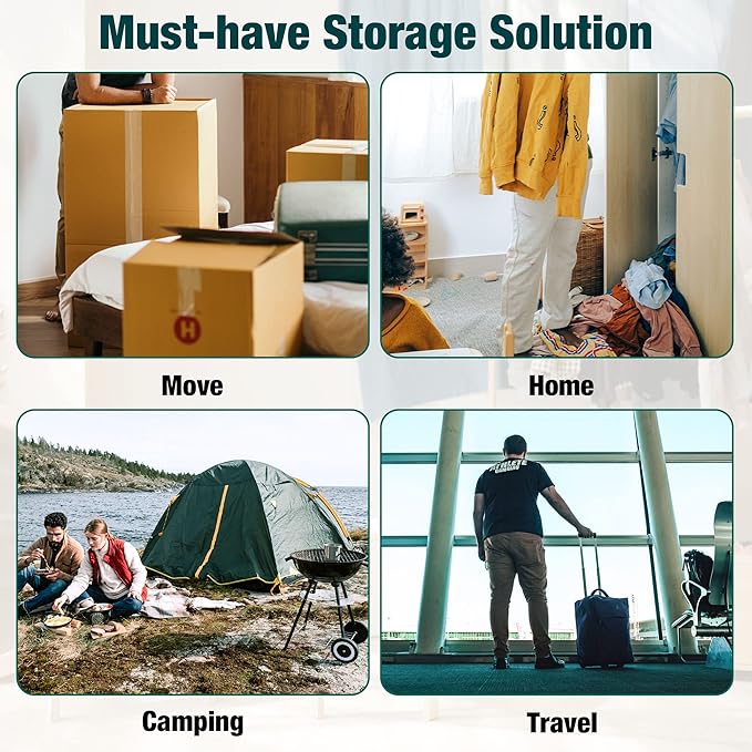 Vacuum Storage Bags, 10 Medium Space Saver Vacuum Seal Bags, Space Bags, Vacuum Sealer Bags for Clothes with Travel Hand Pump (10M)-VivaGrace Women