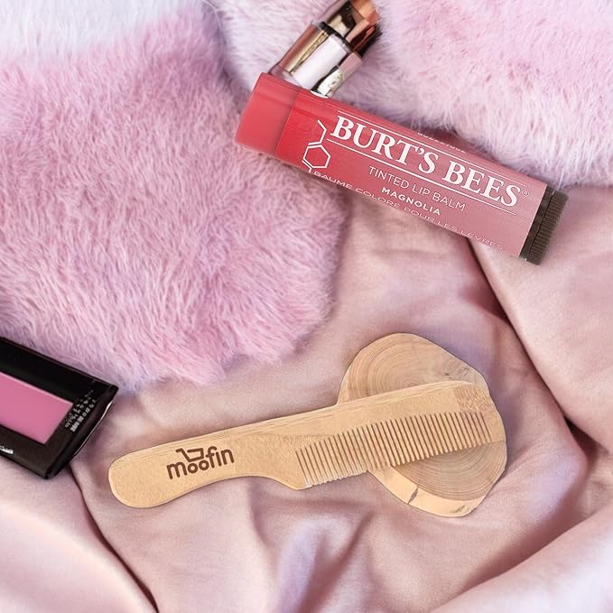 Tinted Magnolia Lip Balm, 0.15 Oz - Moisturizing Lip Care With Moofin Wooden Comb, Magnolia Lip Balm With A Hint Of Color (Pack Of 1)-VivaGrace Women